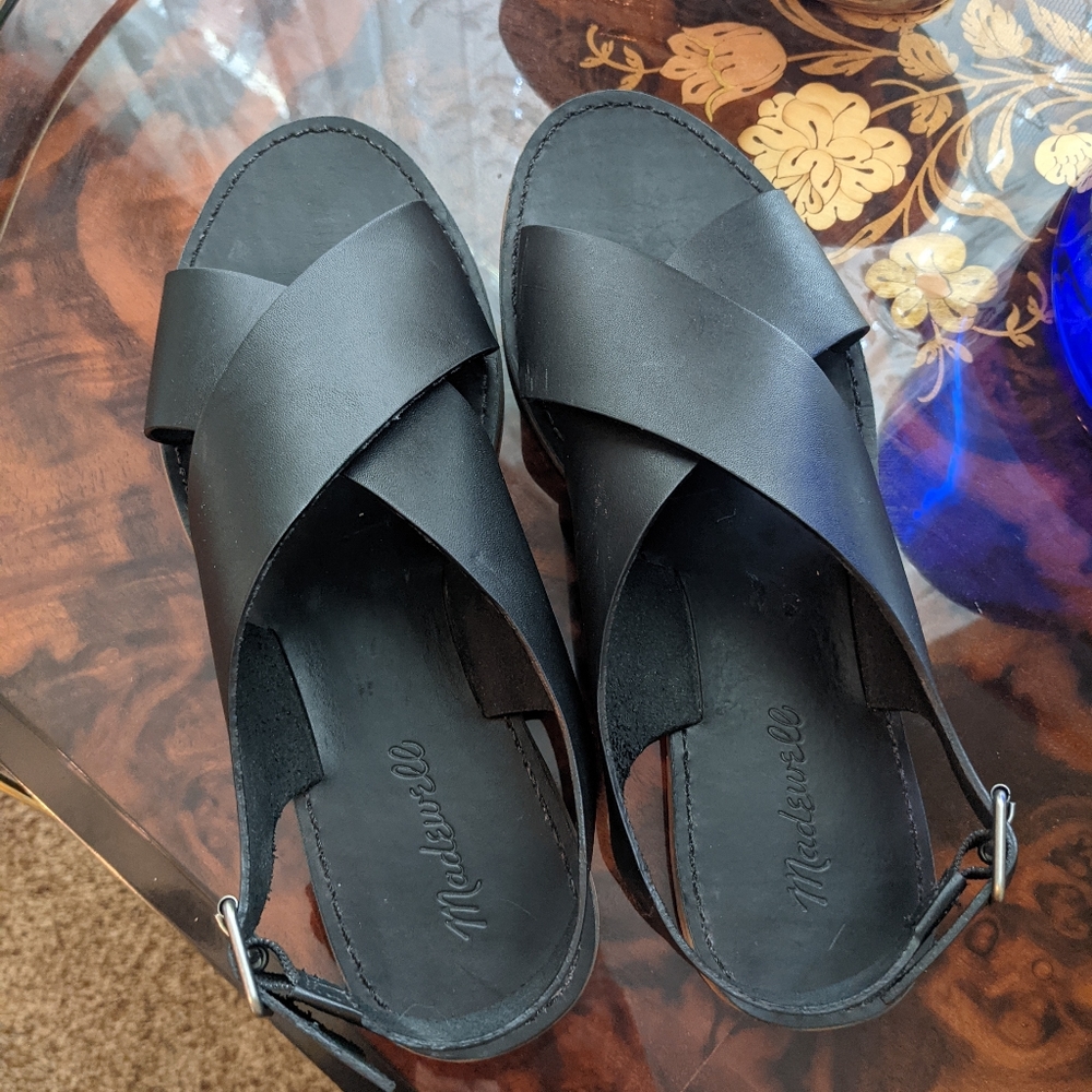 Madewell Black Leather Sandals